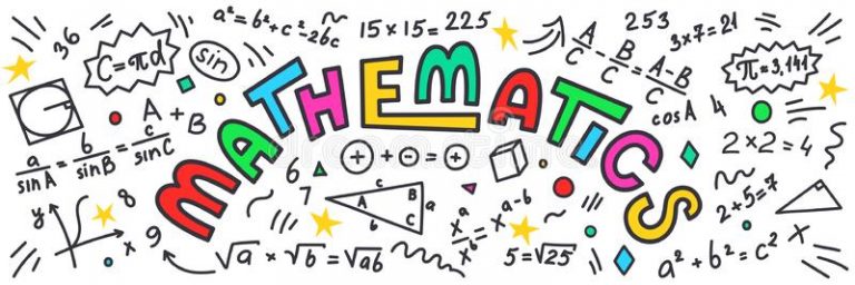 mathematics-maths-doodles-colorful-lettering-white-background ...